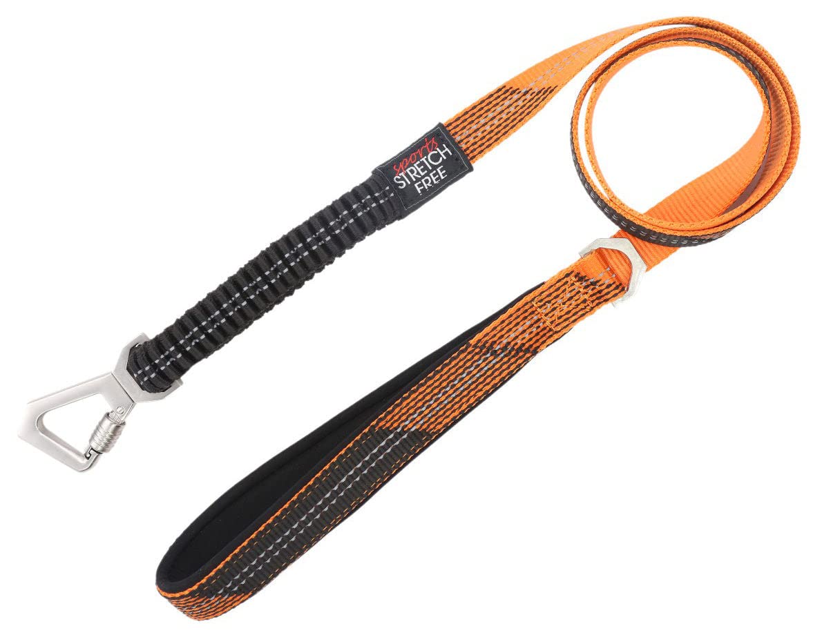 Pet Life Geo-Prene Shock Absorbing Neoprene Reflective Dog Leash And Collar, Md, Orange