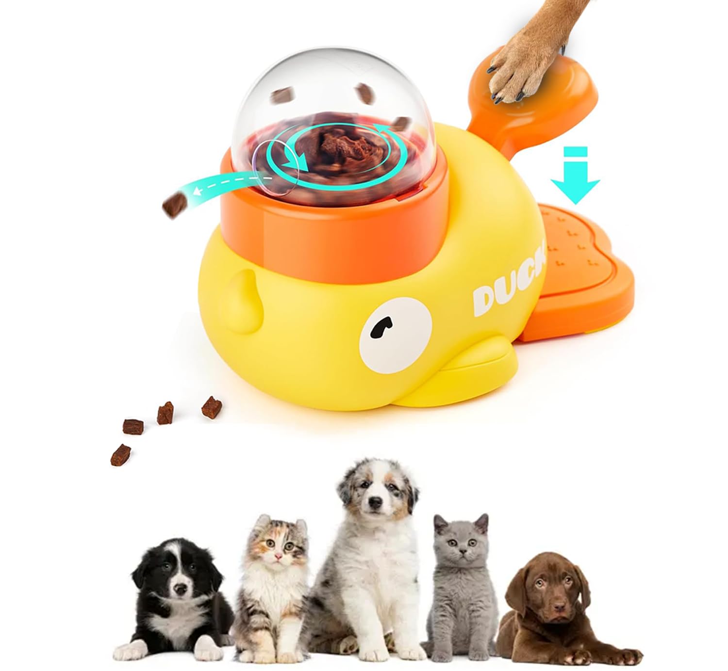 Duck Puzzle Feeder For Dogs  Interactive Slow Feeder Toys With Treat Dispenser To Boost Iq, Mental Stimulation & Prevent Fast E