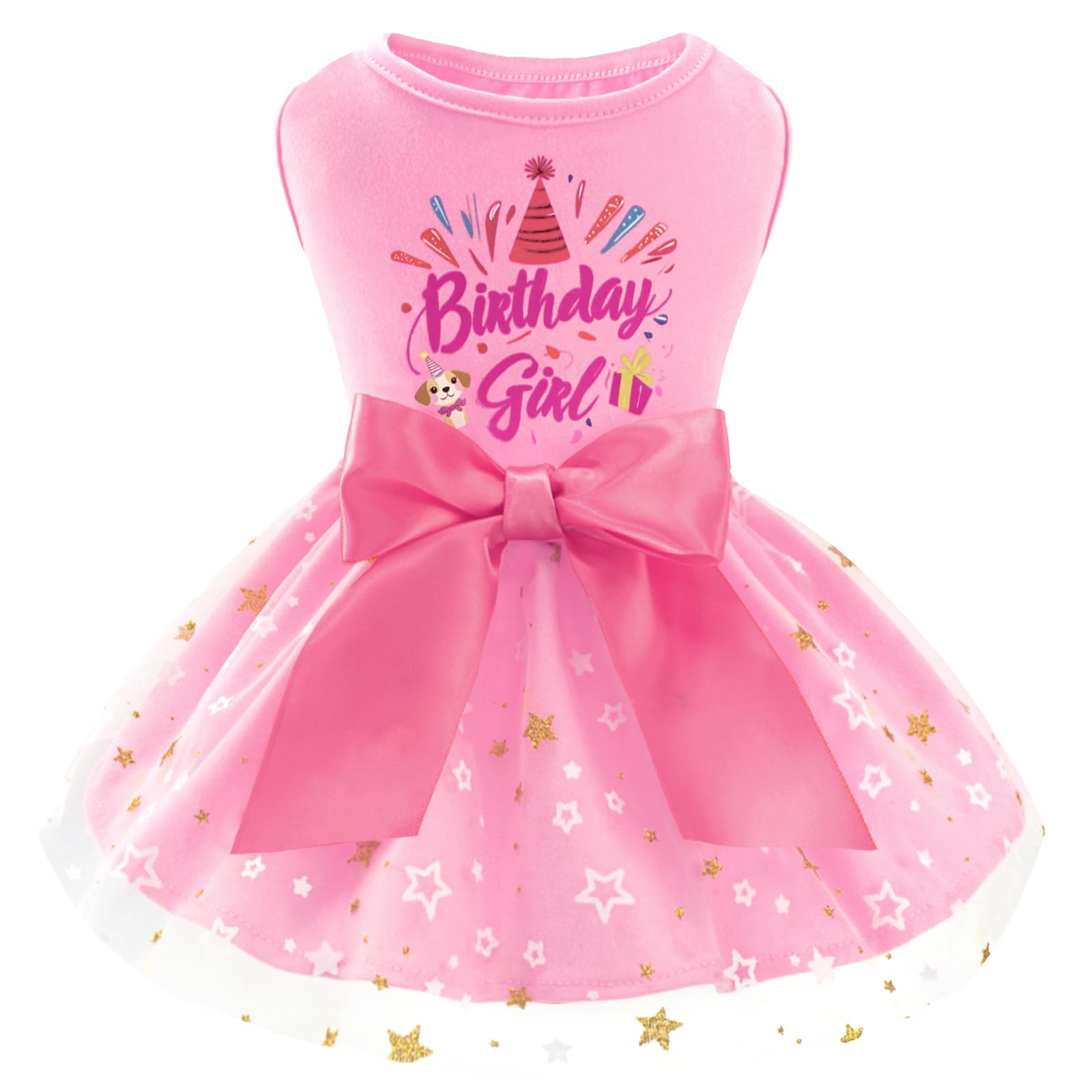 Xpudac Dog Birthday Dress Puppy Clothes For Small Dogs Girl Birthday Party Tulle Pet Outfit, Cat Appeal-Xx-Small