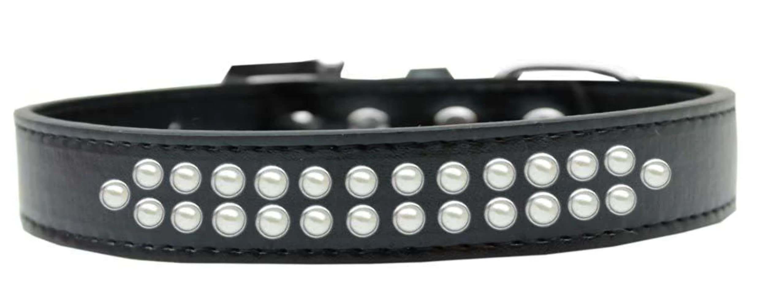 Mirage Pet Products Two Row Pearl Light Pink Dog Collar, Size 18