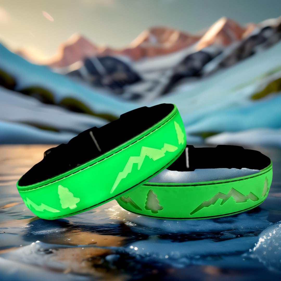 Dogled Led Dog Collar, 15 Light Modes, Usb-C Rechargeable, Silicone Material, Adjustable Size, (Green, S(7.87-11.8'))