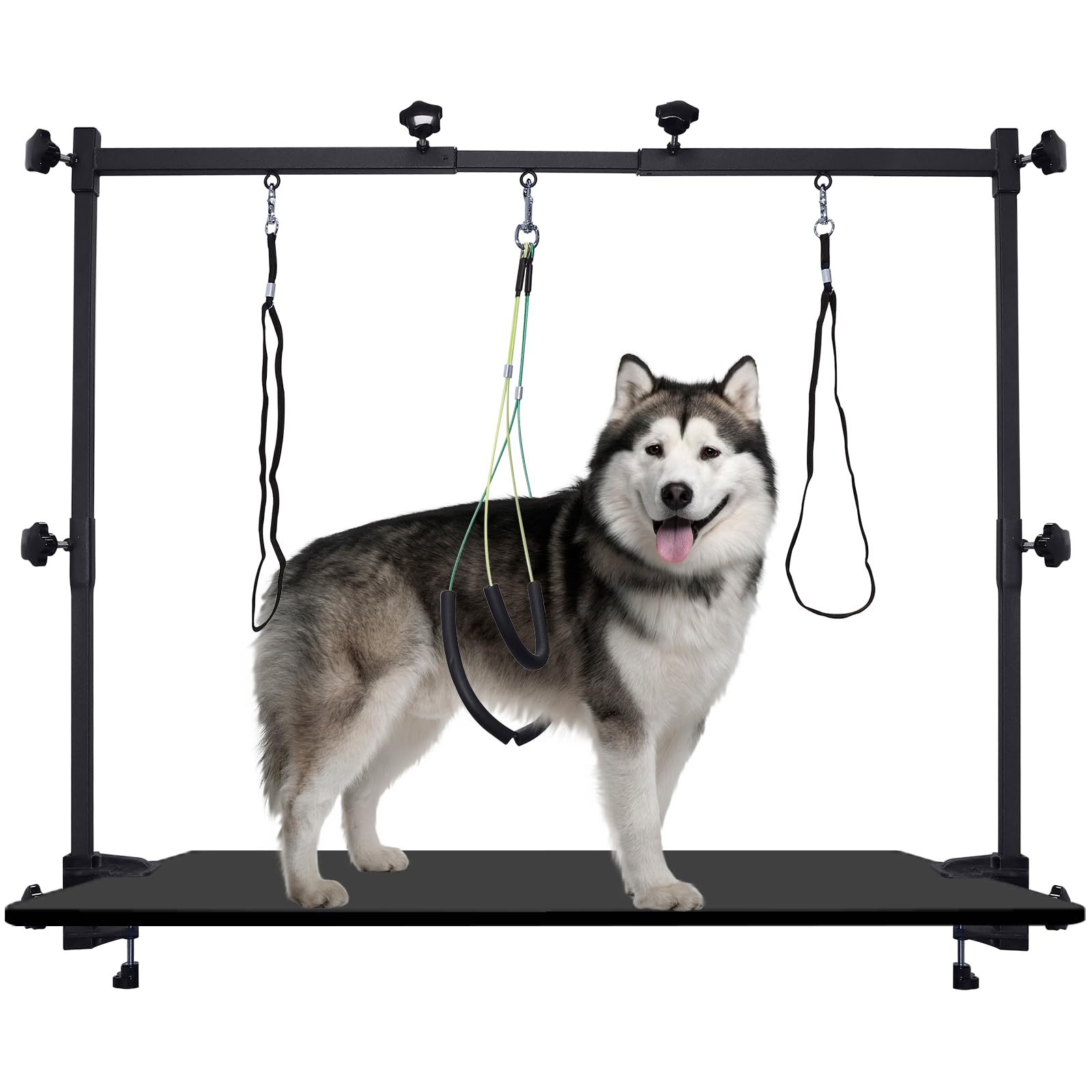 Ligefoy Dog Grooming Arm With Restraint Loops, Adjustable Height(0''~35''),Adjustable Width (32''~47'') For Large & Medium & Sma