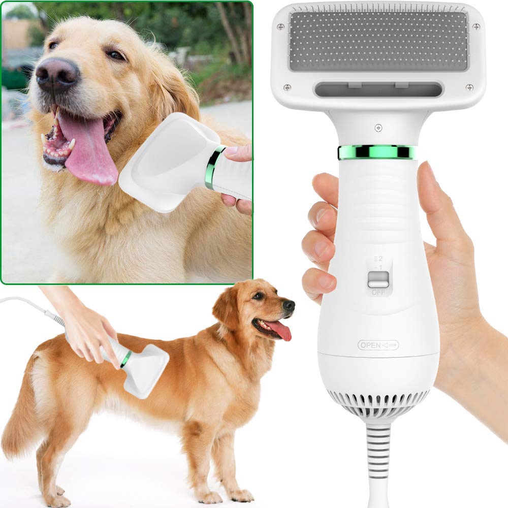 Airlife 1PcsPet Hair Dryer With Slicker Brush, Quiet, 2 Heat Settings & Portable Dog Dryer, Professional Home Grooming Furry Dr