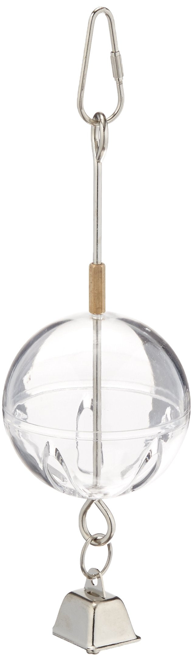 Featherland Paradise | Creative Foraging Systems Hanging Foraging Sphere & Kabob with Stainless Steel Bell, Interactive Bird Tre
