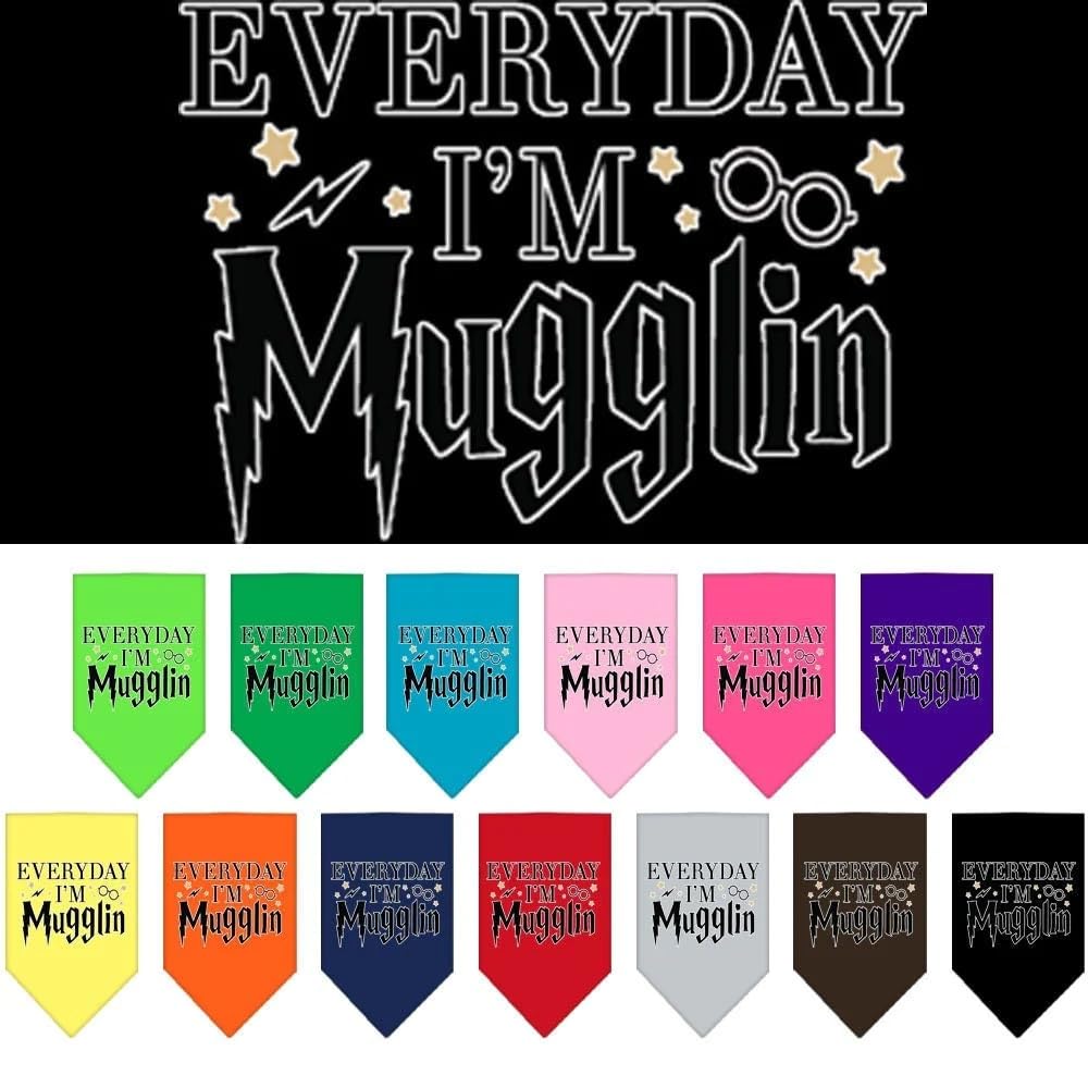 Mirage Pet Product Everyday I'm Mugglin Screen Print Bandana Light Pink Large