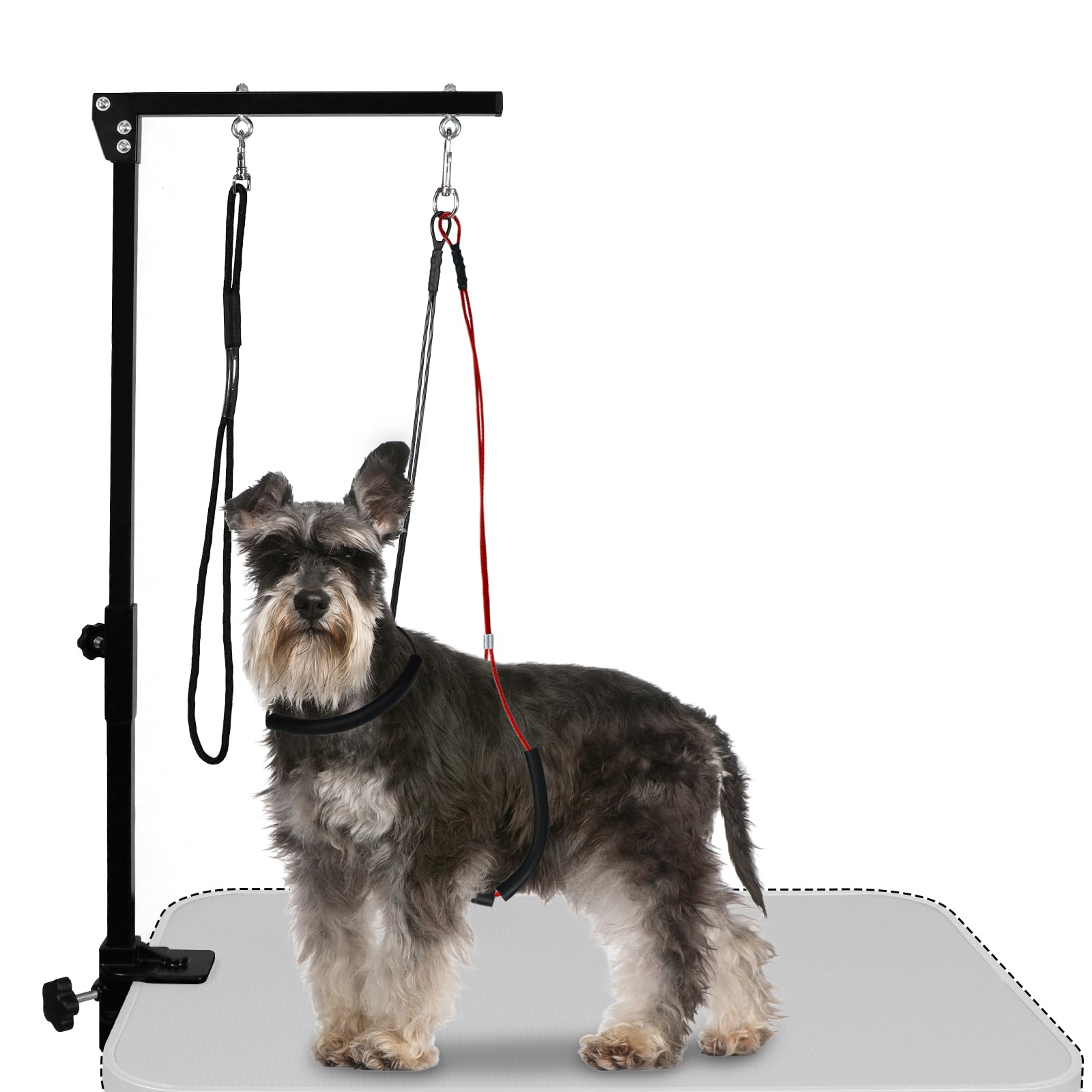 Leibou Foldable Pet Grooming Arm With Clamp, Dog Grooming Loop Noose &Two No Sit Haunch Holder For Medium & Small Pets 36    Hei