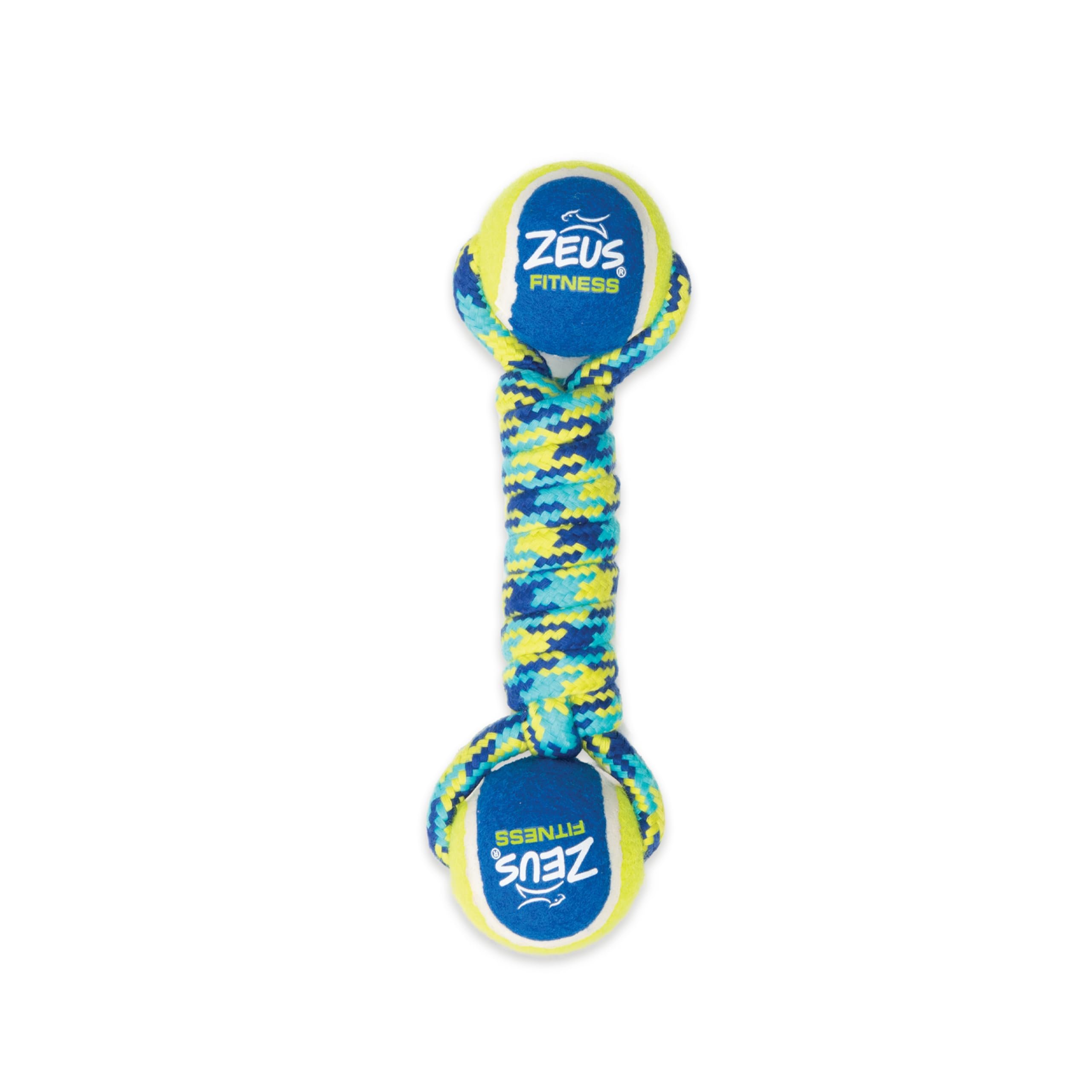 Zeus Rope & Ball Toy For Dogs | Double Tennis Ball Rope Dumbbell For Training And Daily Play, Durable Rope Toy For Fetch, Tug An
