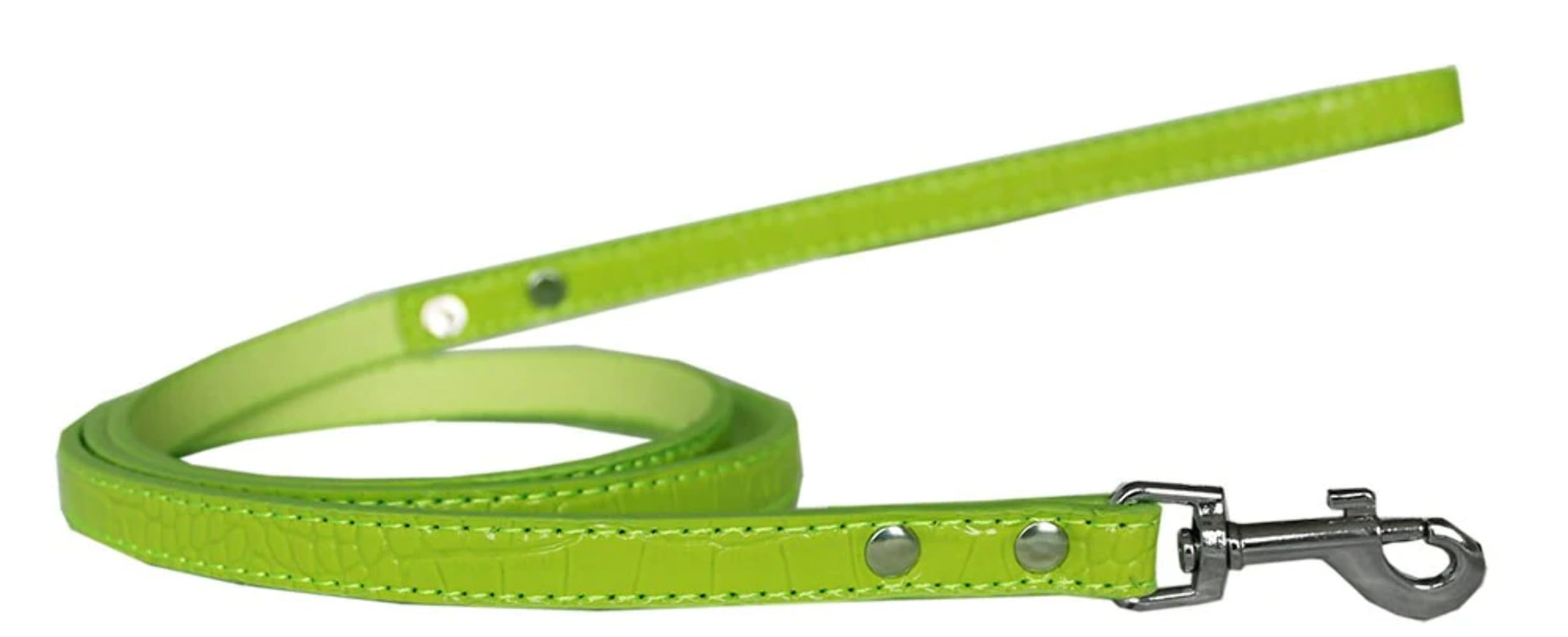 Dog, Puppy & Pet Designer Croc Leash Blank, Plain Silver 1/2" wide x 4' long