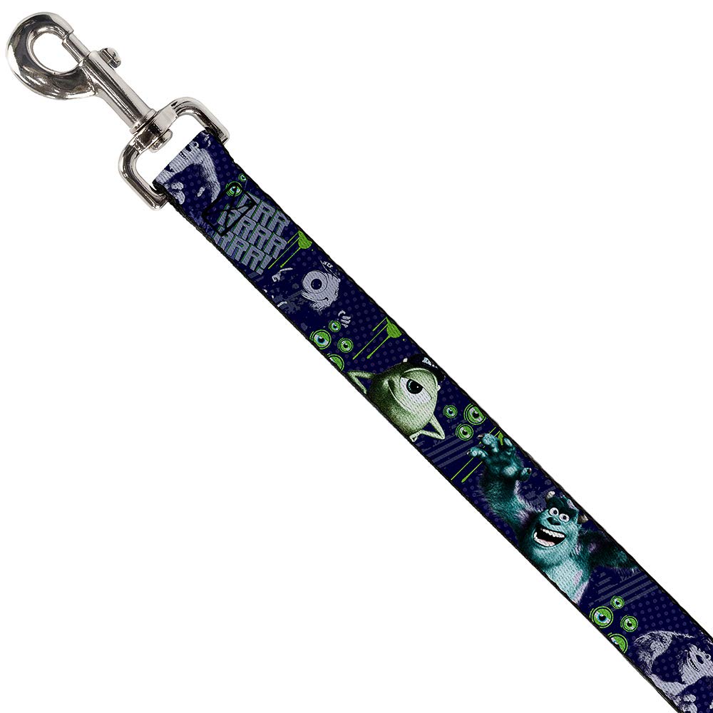 Buckle-Down Pet Leash - Monsters University Sully & Mike Poses/Grrrrr! - 6 Feet Long - 1 Wide