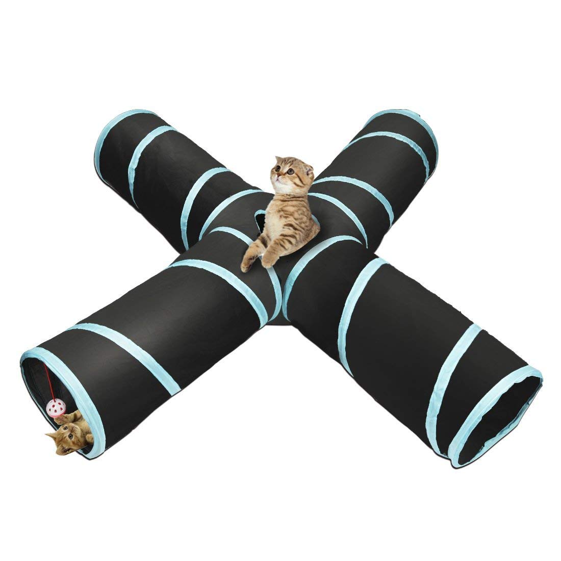 Pets Empire 4 Way Metal Tunnel, Cat Toys Pet Tube, Collapsible Pets Tunnels Tubes, Star Shaped Cats Play Tunnel With Storage Bag