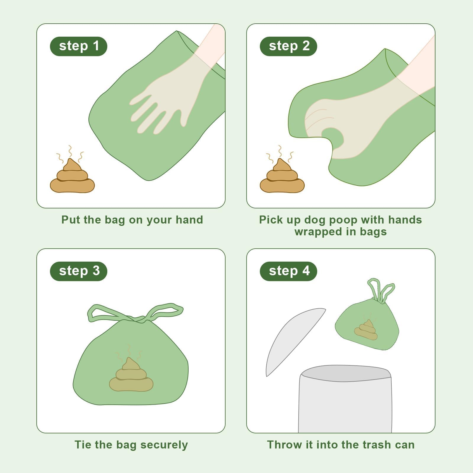 Dog Poop Bags With Handles 15 Rolls, 180 Counts Pine Scented Dog Waste Bags With Dispenser, Leak Proof And Extra Thick, Easy-Tie