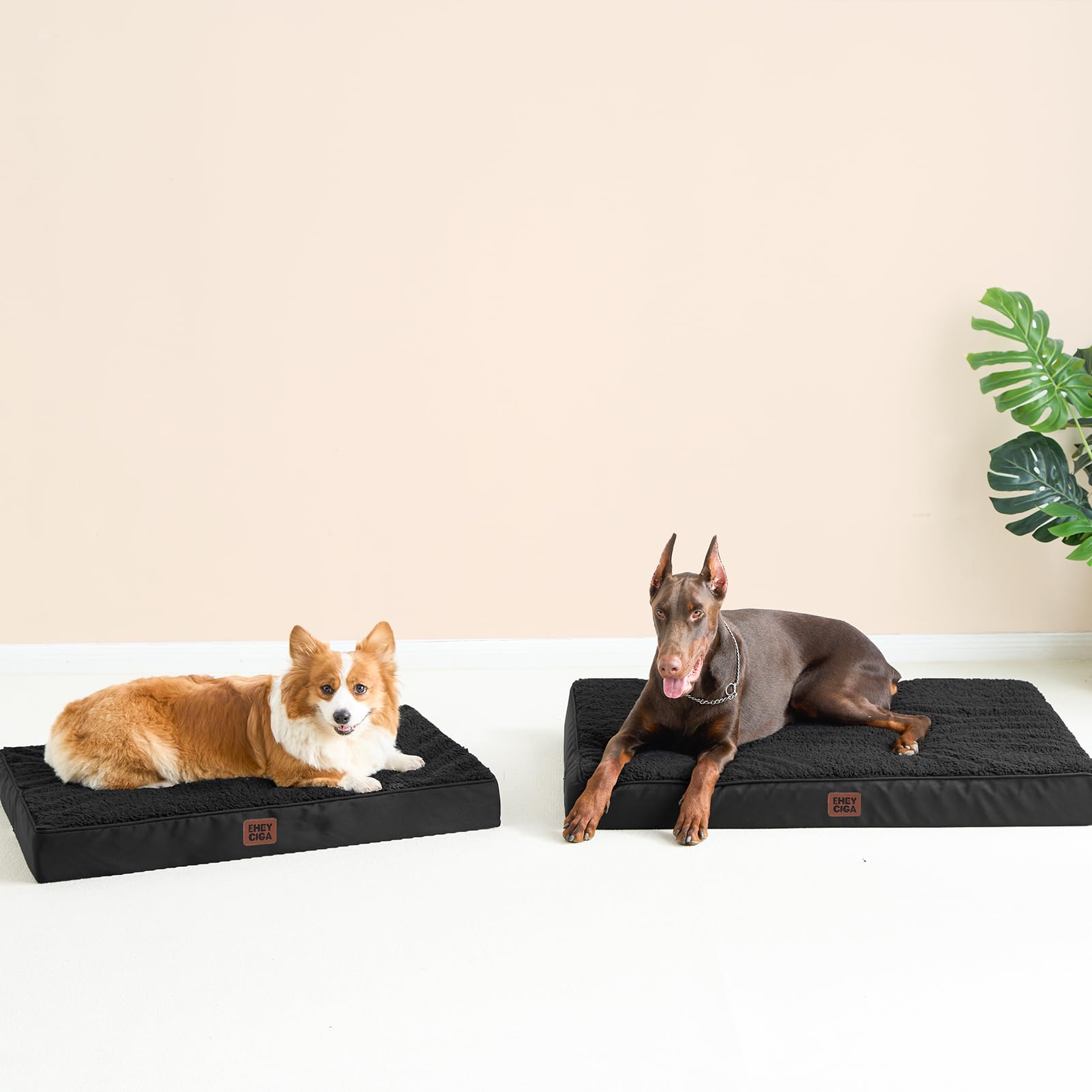 EHEYCIGA Orthopedic XL Dog Bed - Removable Washable Cover, Black, 44"x32", Ideal for Extra Large Dogs, Durable Polyester