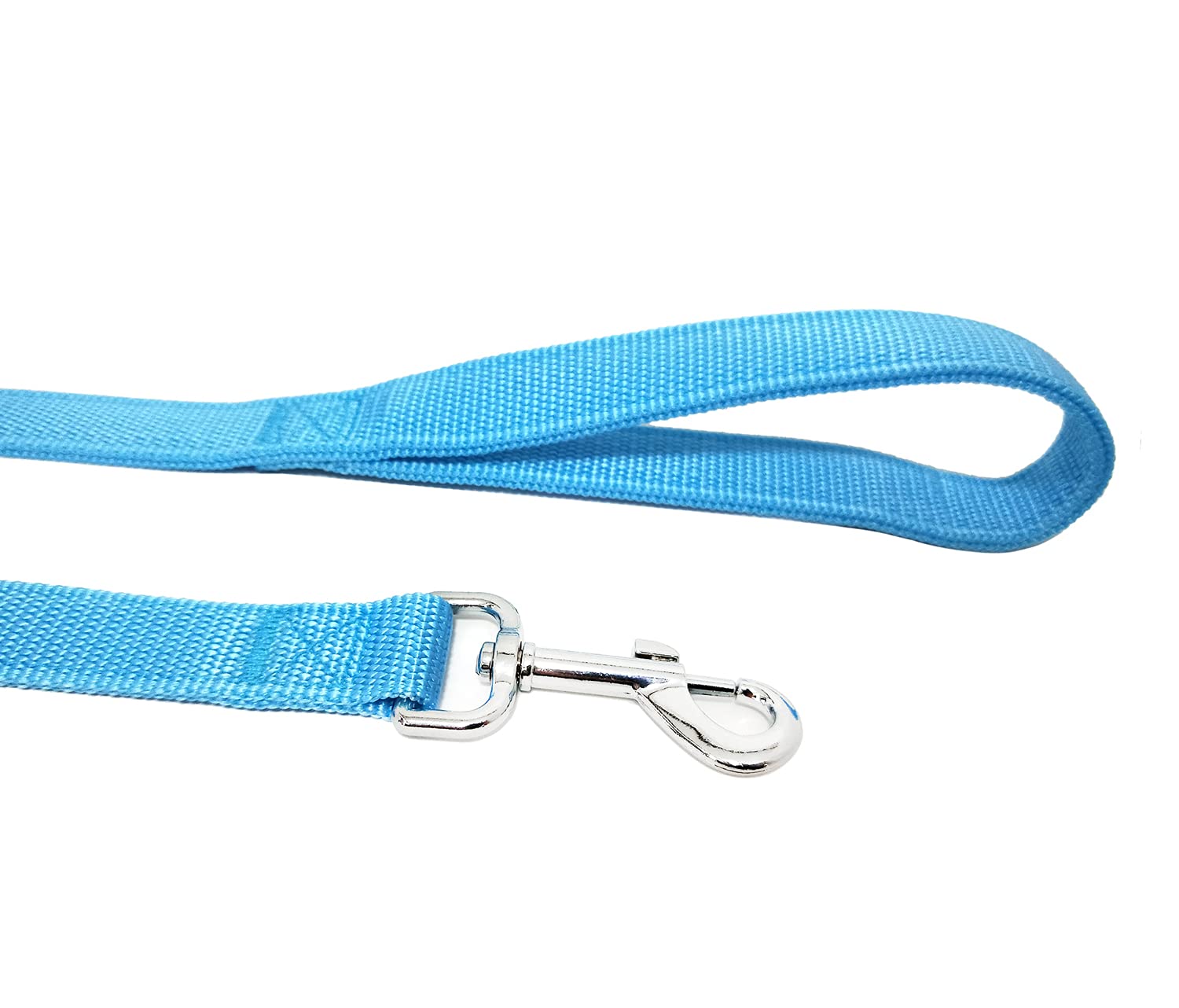 Strong Nylon Dog Leash With 2-Layer, 4 Ft/ 6 Ft/ 7Ft Long, 1 Inch Wide For Medium Large Dogs (Sky Blue, 1'' X 2 Ft)