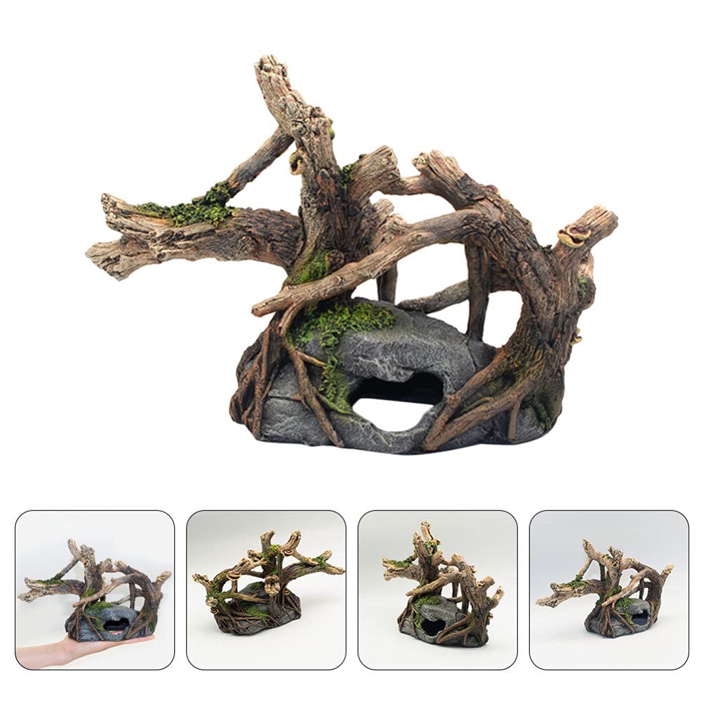Balacoo Aquarium Driftwood Log Decoration Resin Reptile Branches Terrarium Wood Aquarium Trunk Driftwood Tree Fish Tank Log Deco