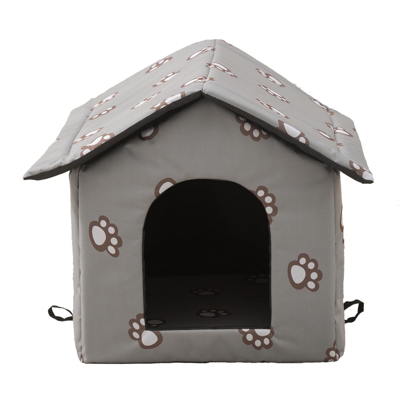 Cat Houses for Outdoor Cats, Feral Cats Dogs House, Weatherproof Warm and Insulated Cat House with Transparent Curtain Pet House