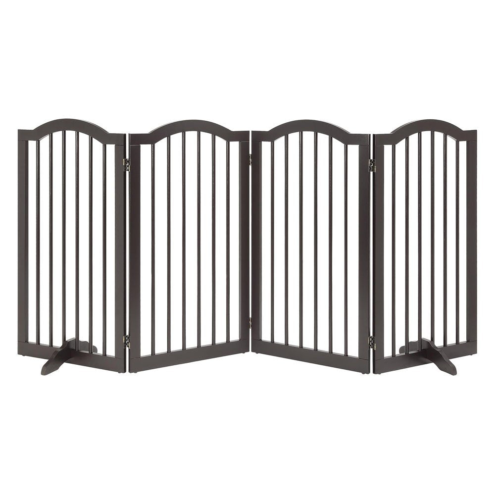 Unipaws Support Feet For Wooden Pet Gate, Freestanding Dog Gate, Set Of 2, Design For 0.71 Inches Thickness Panel, Espresso