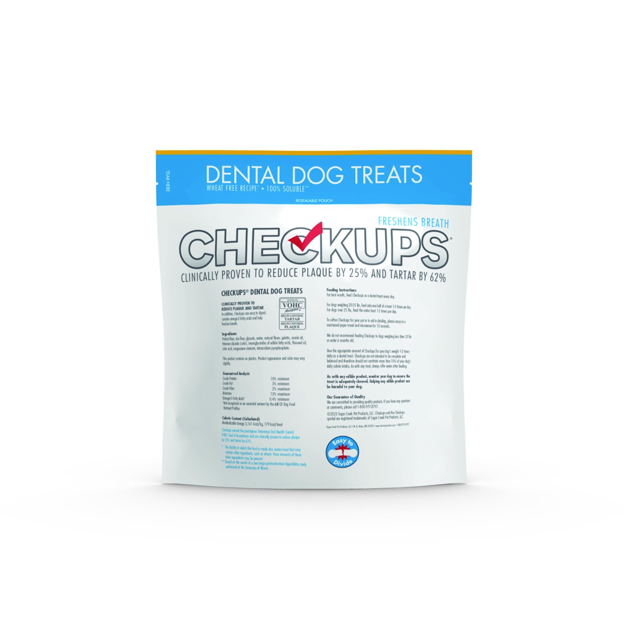 Checkups Dental Dog Treats for Oral Care, Fresh Breath & Plaque Control - 24 Treats, 48 oz. (2 Pack) - Delicious Chews for Happy