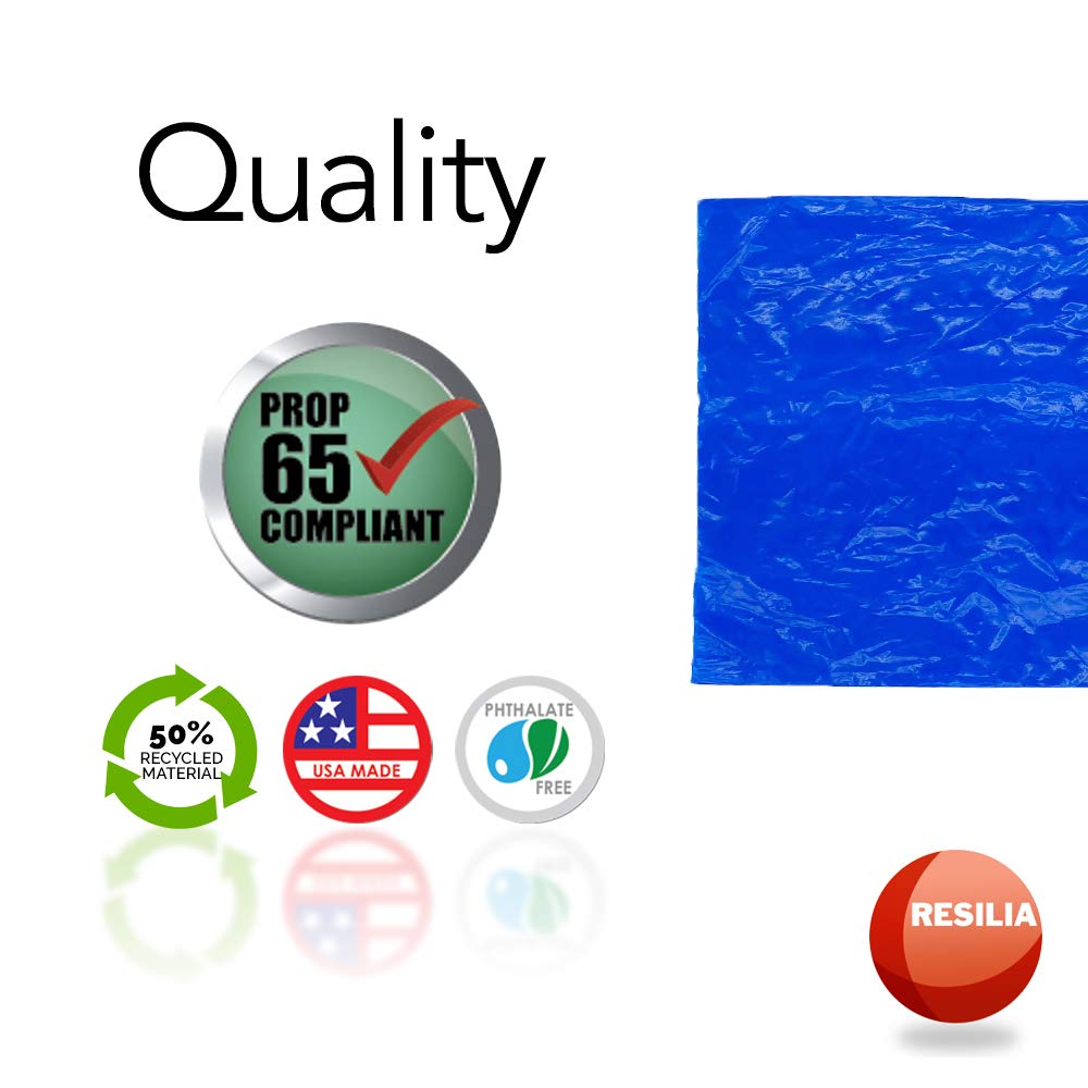 Resilia Commercial Grade Dog Poop Bags - Heavy Duty Pet Waste Removal Bag For Dogs, Cats, And Other Animals, Unscented, Blue, 1 Roll Of 200 Bags