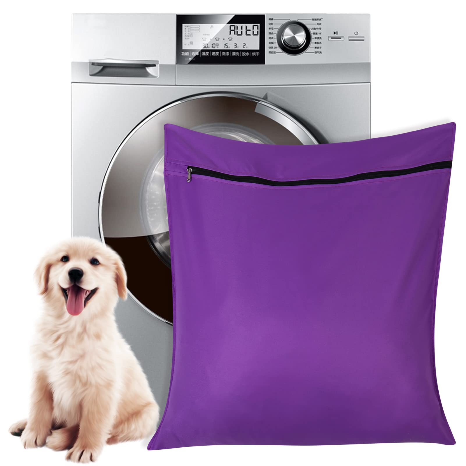 Auxsoul 1 Pack Pet Laundry Bag,Stops Pet Hair Blocking The Washing Machine,Big Size Wash Bag Ideal For Dog Cat Horse,Hair Remove
