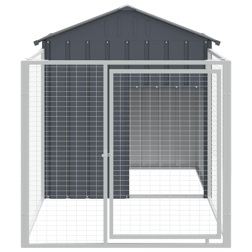vidaXL Dog House with Roof Light Gray 46.1x320.1x48.4 Galvanized Steel