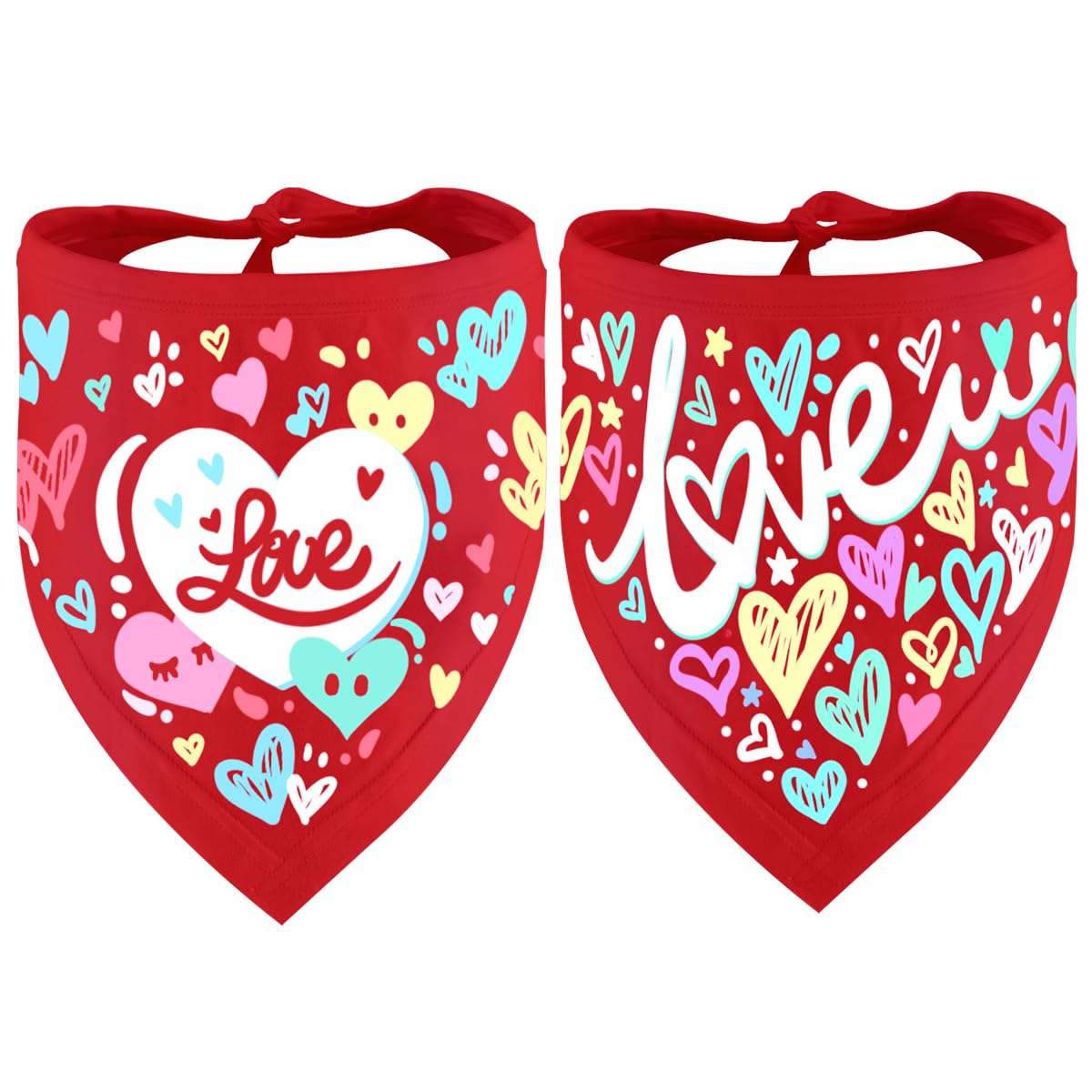 Dzmodz Valentine'S Day Dog Bandanas 2-Pack, Valentine'S Day Pet Scarves For Boys And Girls, Comfortable And Durable Fabric, Suit