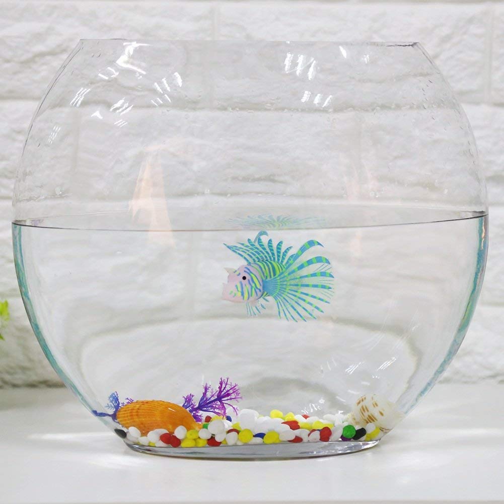 Yosoo Artificial Lion Fish Luminous Fake Fish Aquarium Fish Tank Ornament Glow Simulation Animal Decoration (Blue)