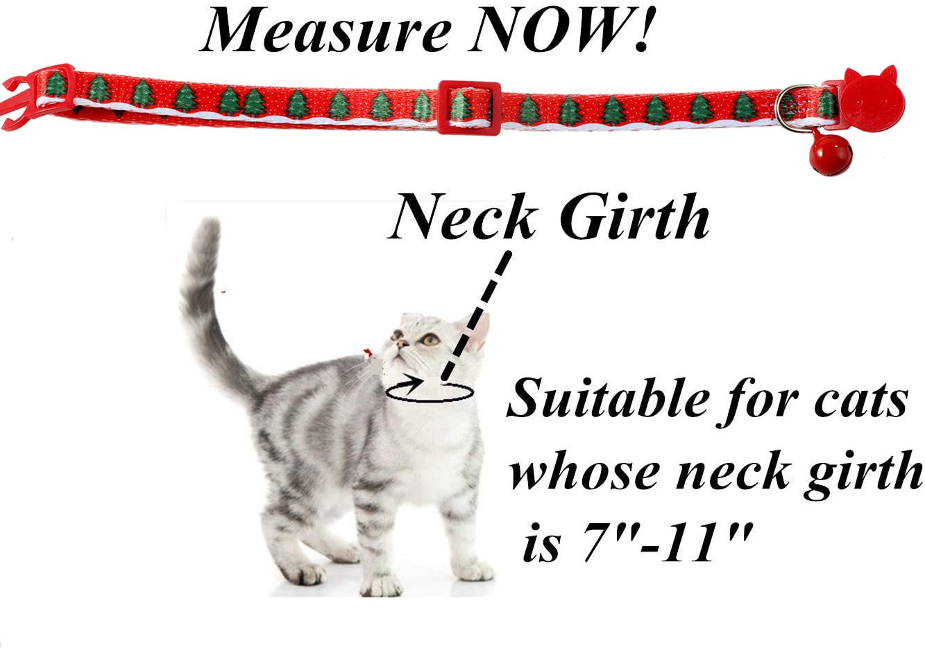 Boombone 3 Pack Breakaway Cat Collar With Bell For Christmas,Puppy Holiday Collars