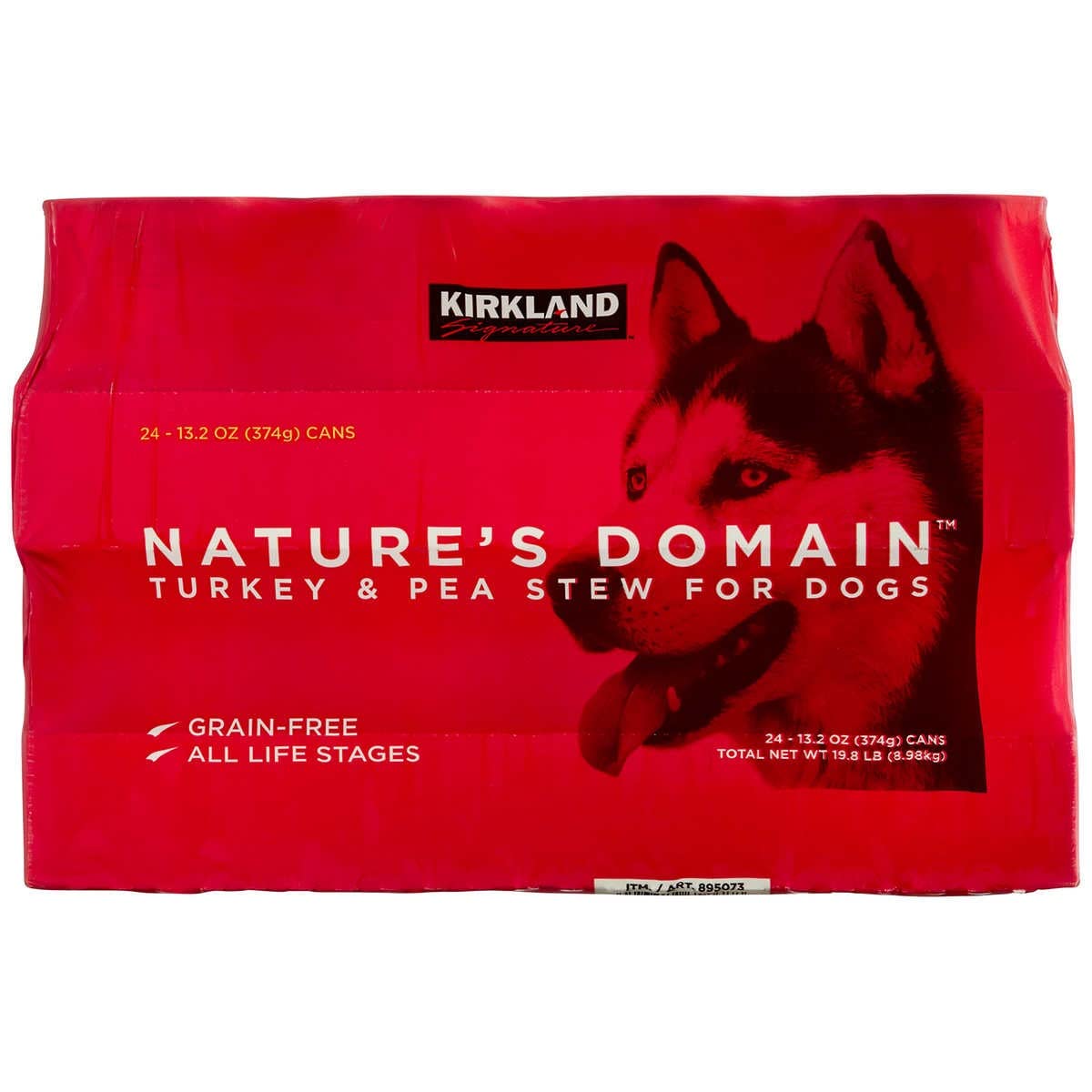 24 (13.2 Oz Each) Cans Natures Domain Kirkland Turkey and Pea Stew Dog Food