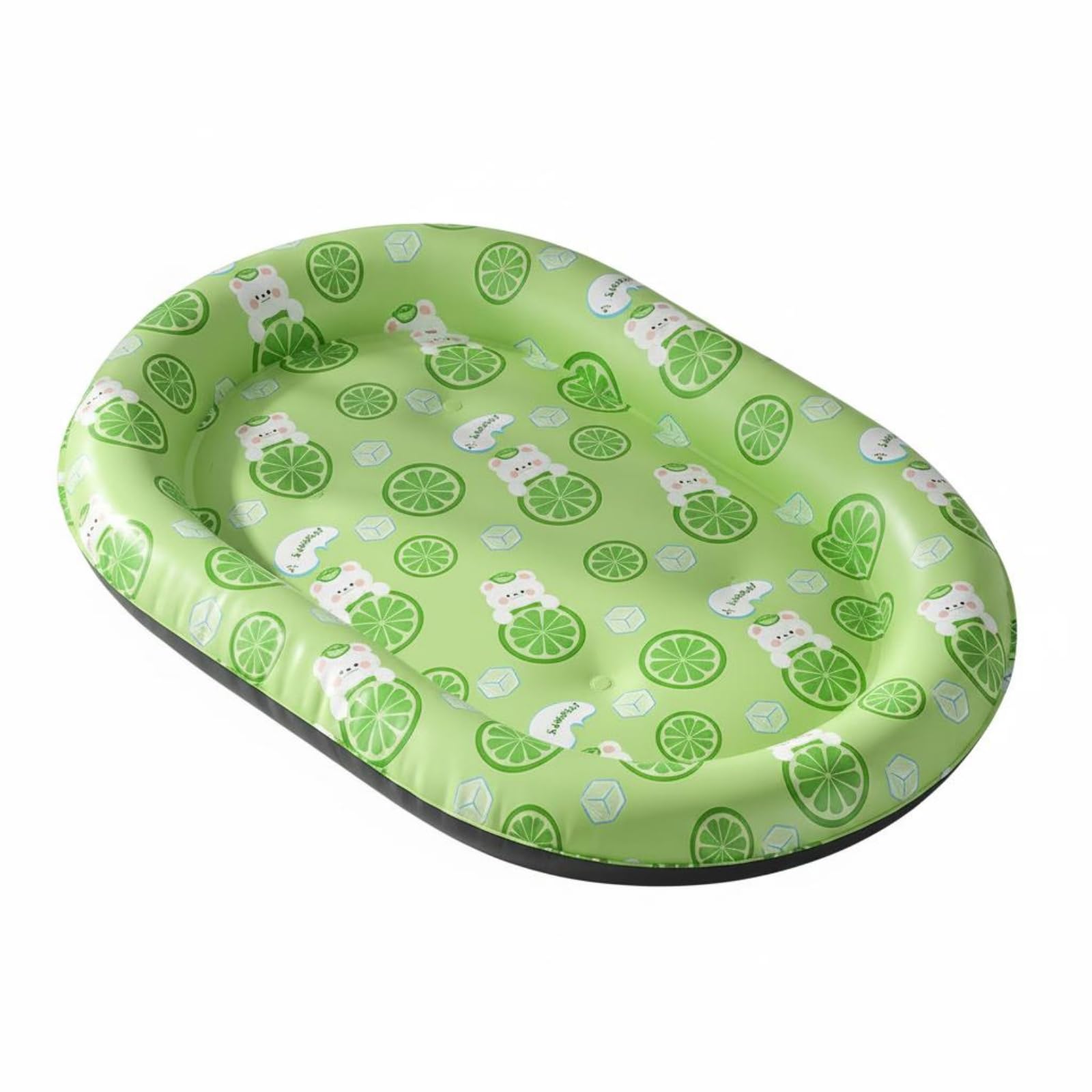 STYLEHEAVEN Recessed Middle Oval Cooling Bed Printed Pattern HighMolecular Gel Pet Bed Polished Surface Dog Cooling Mat Wipeabl