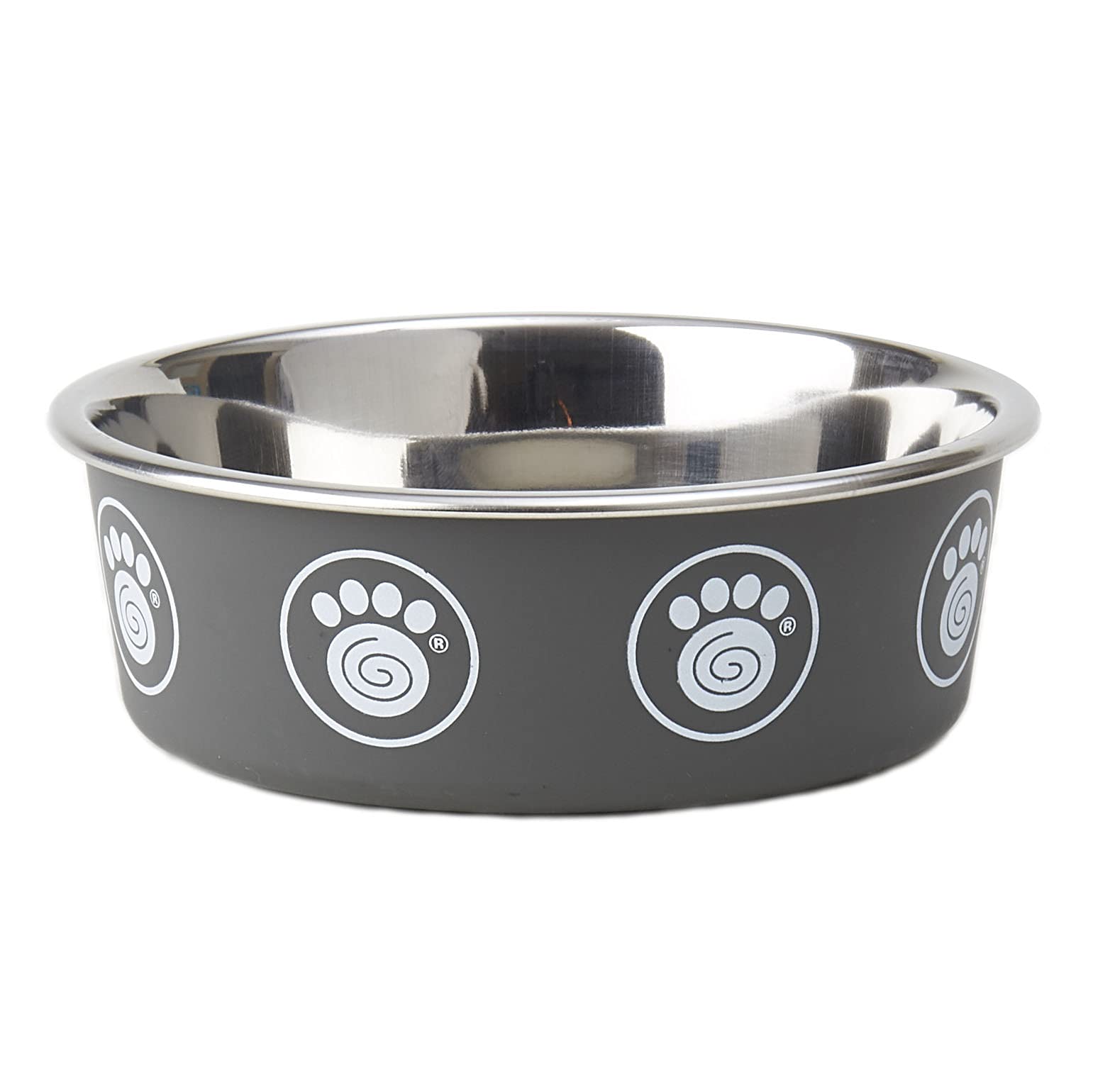 PetRageous 17078 Capri Stainless-Steel Non-Slip Dishwasher-Safe Dog Bowl 1.75-Cup 5.5-Inch Diameter 1.75-Inch Tall for Small and
