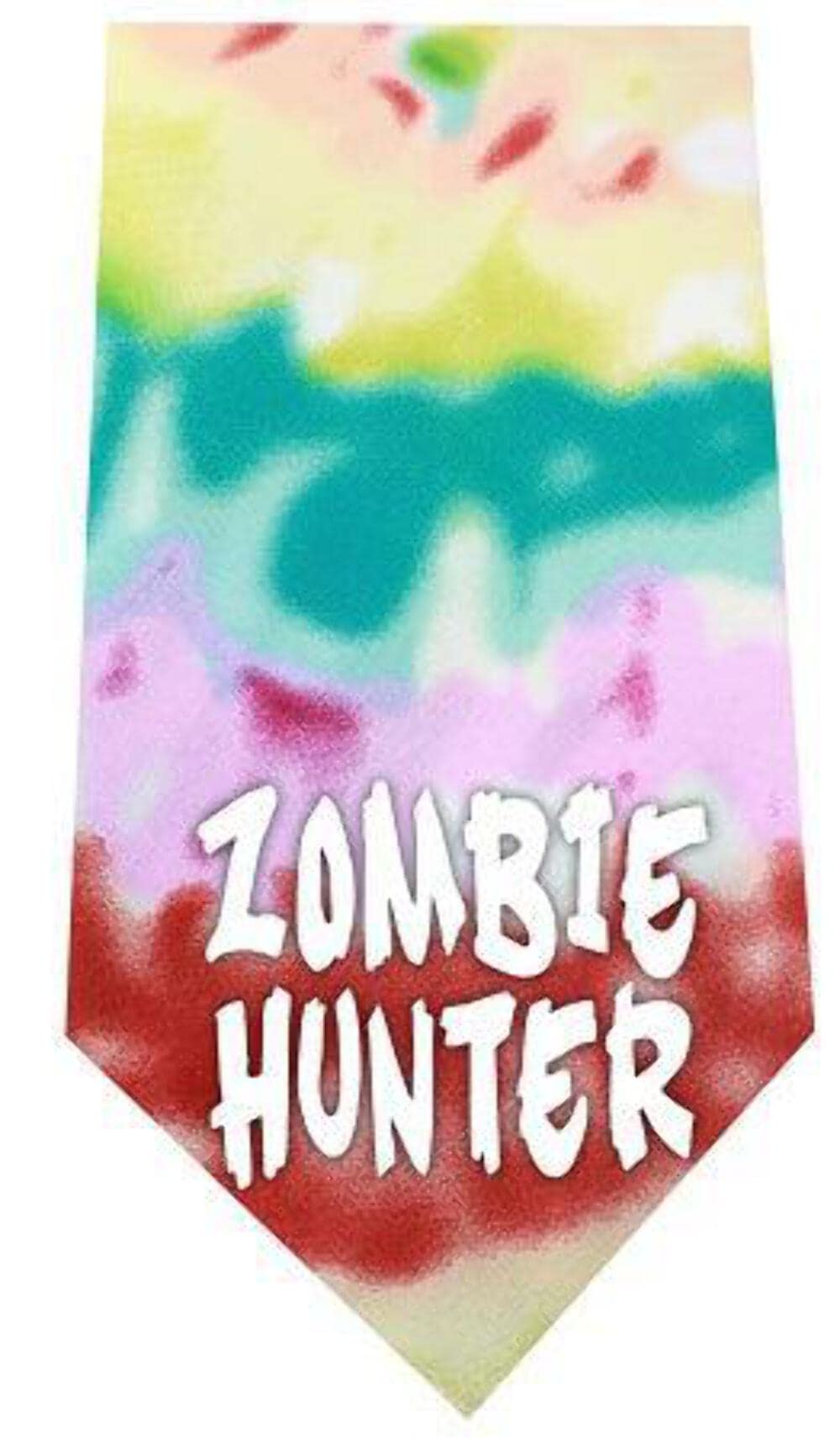 Halloween Pet and Dog Bandana Screen Printed, "Zombie Hunter" Bright Pink Small