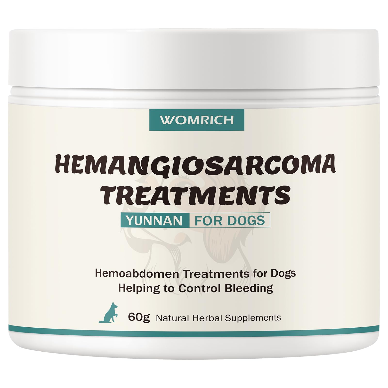 Quick Stop Bleeding for Dogs, Natural Yunnan Sanqi Powder for Hemangiosarcoma, Hemoabdomen, Pericardial Effusion, Cancer Bleedin