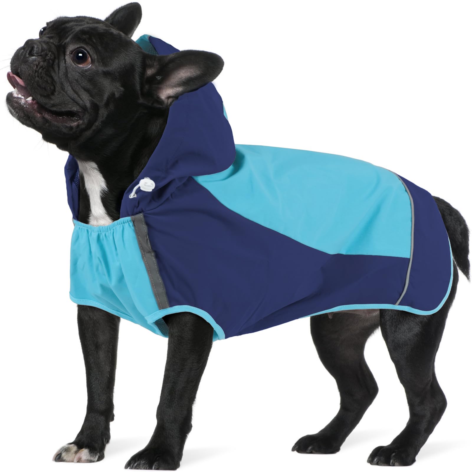 Iecoii Dog Raincoat,Waterproof Rain Coat For Small Dogs,Adjustable Pet Rain Jacket With Hood,Lightweight Doggy Raincoats With Re