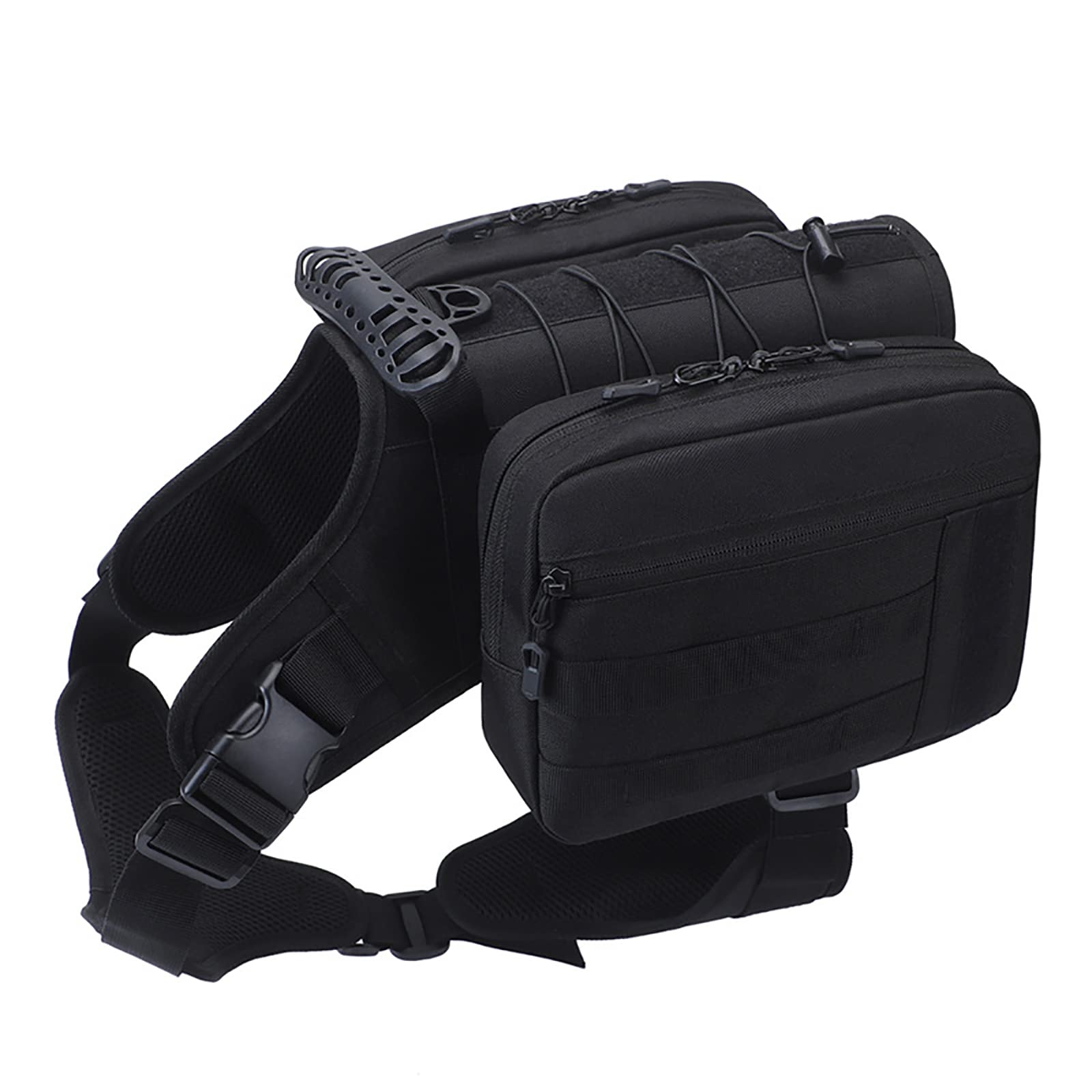 BYGD Dog Saddle Backpack for Dog to Wear, Lightweight Detachable Dog Hiking Backpack, Waterproof Dog Backpack Harness with Remov