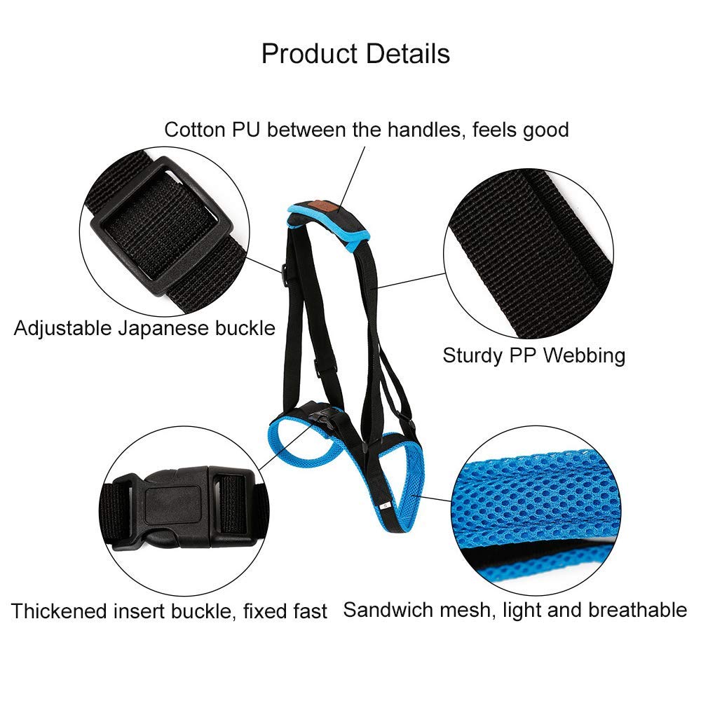 Coppthinktu Dog Lift Harness - Large Adjustable Mesh Support for Senior & Injured Dogs - Blue