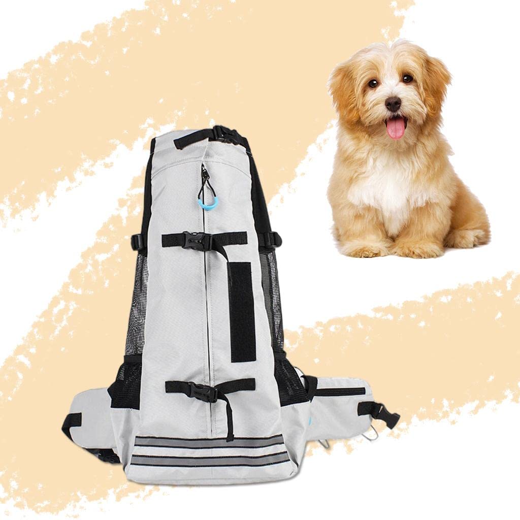 VISTORA Dog Carrier Breathable Corgi Carrying Bag Hiking Travel Pet Backpacks Grey