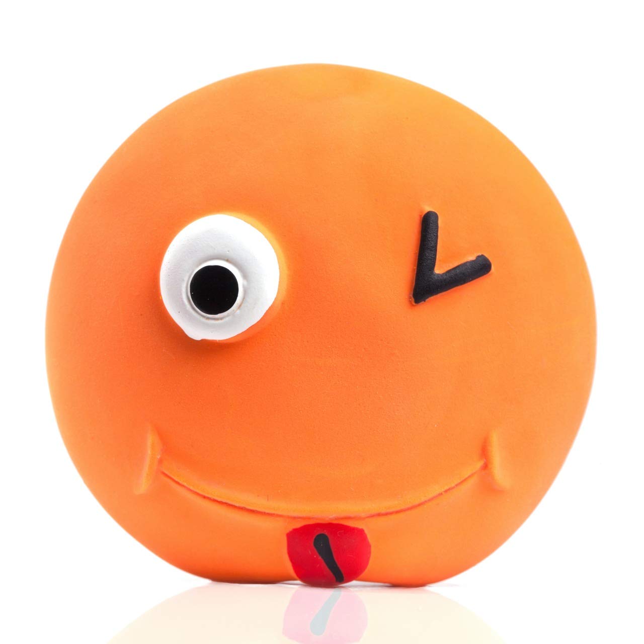 Chiwava 4 Pack 3.2'' Latex Squeaky Dog Toy Smiley Face Balls Interactive Fetch Play For Small Dogs