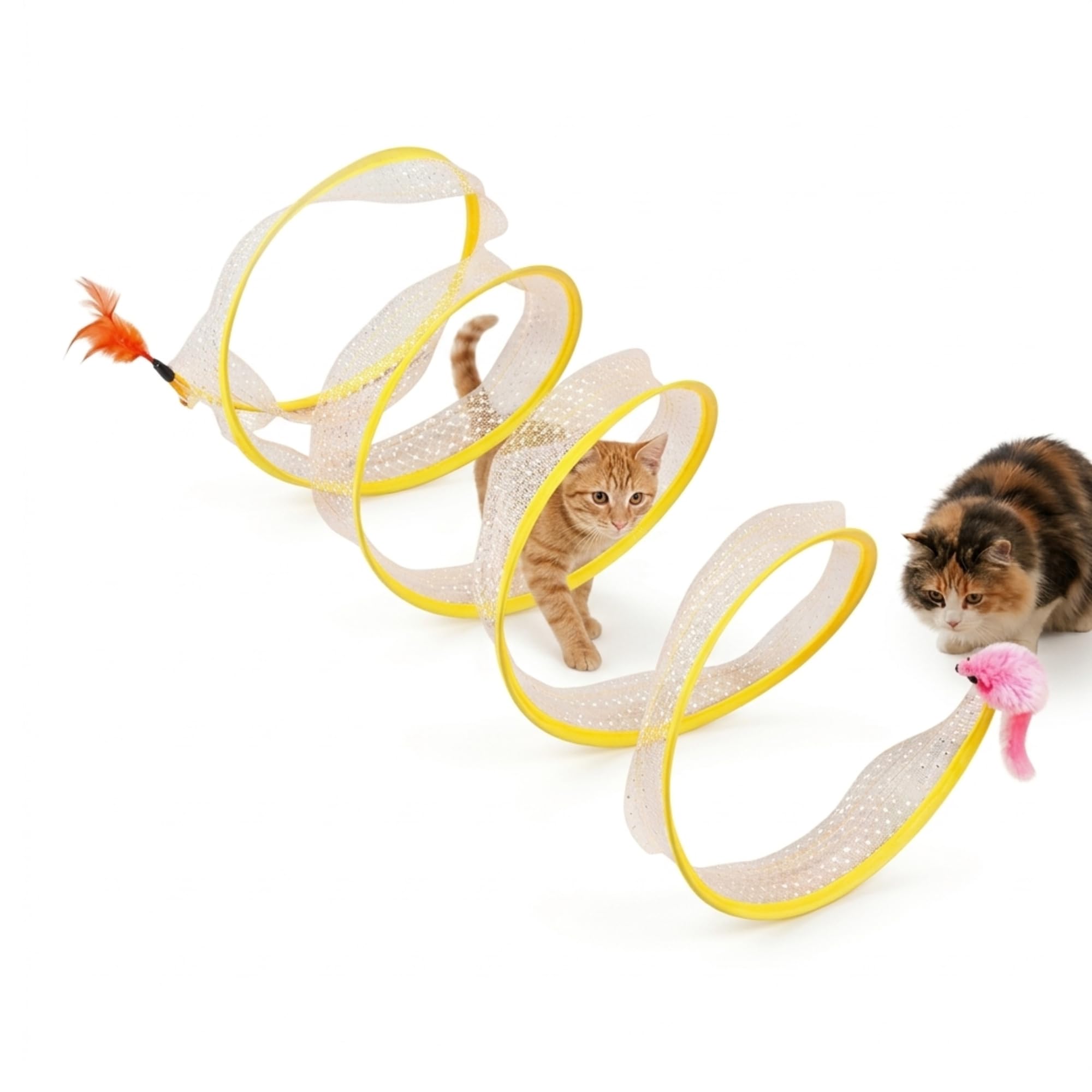 Bohobark Cat Toys Cat Tunnel Pet Tube Collapsible Play Toy Indoor Outdoor Kitty Puppy Toys For Puzzle Exercising Hiding Training
