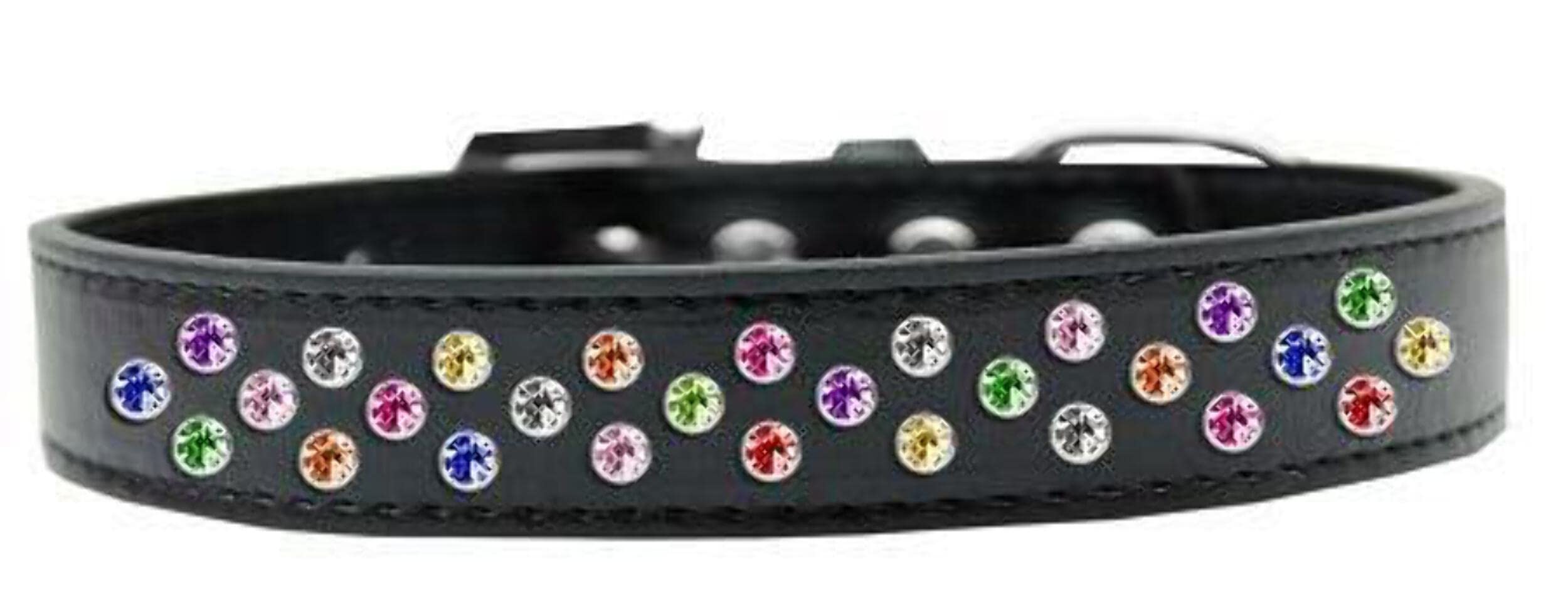 Mirage Pet Products Sprinkles Dog Collar with Confetti Crystals, Size 16, Black