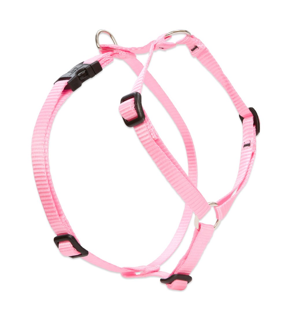 LupinePet Basics 1/2'' Pink 9-14'' Adjustable Roman Dog Harness for Extra Small Dogs