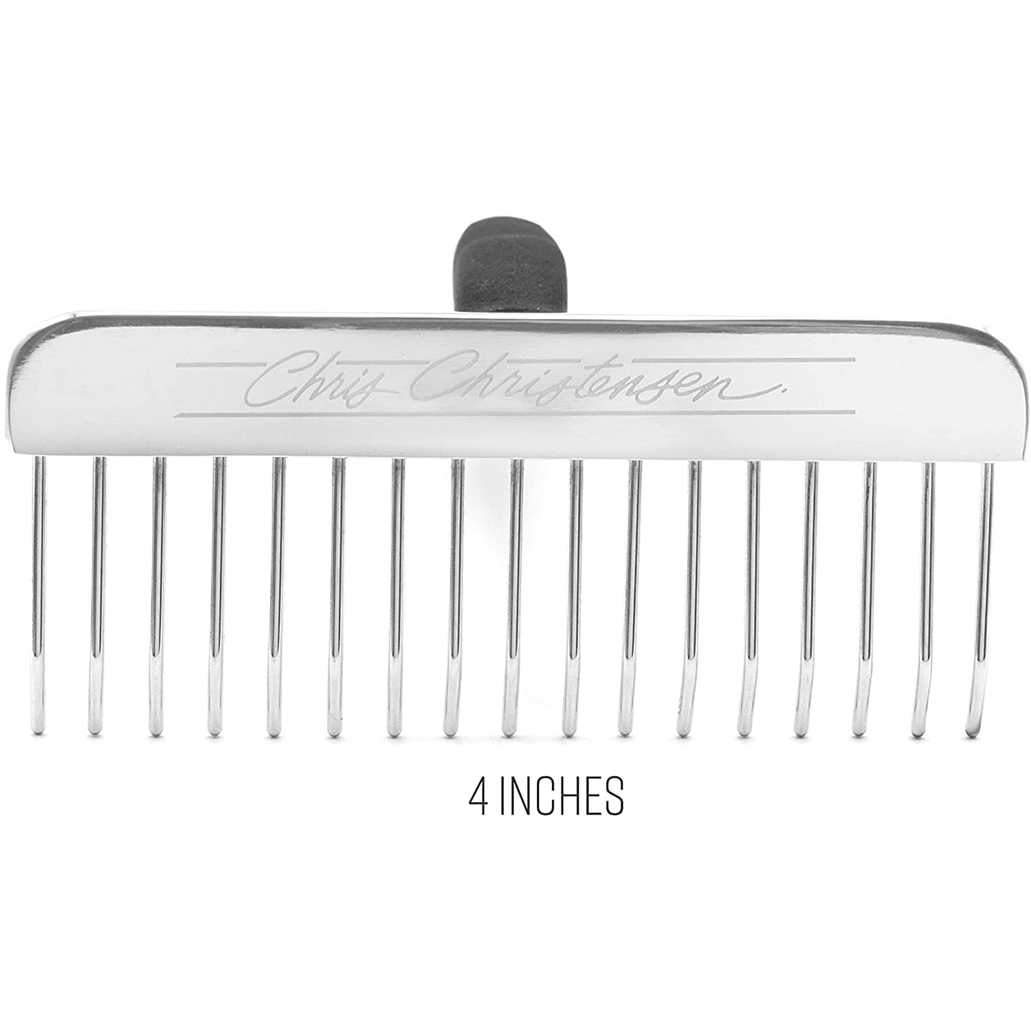 Chris Christensen Bathing T-Rake, 1 1/4 In Staggered Pins, Groom Like A Professional, Rubberized Ergonomic Handle, Removes Tangles And Knots, 6 In Head, A431
