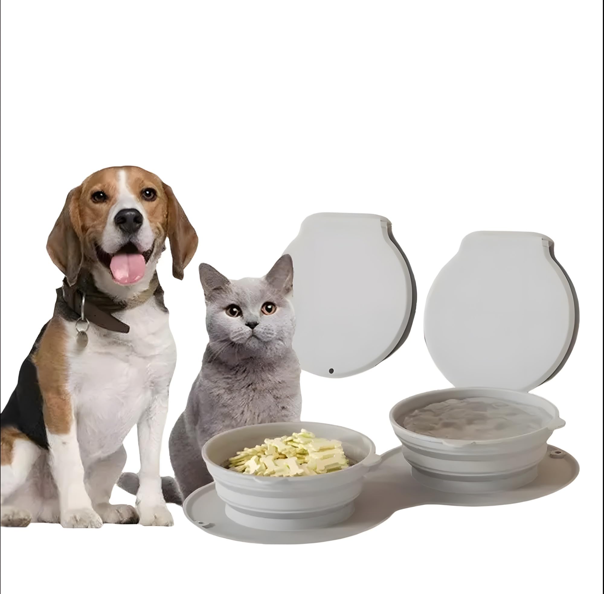 Pawlites Foldable Collapsible Pet Bowl Dog Water And Food Bowl No Spill NoSlip Pet Water Dispenser 1.5L Slow Drinking Bowl For 