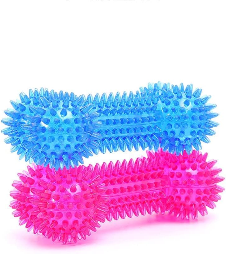 Bohobark Rubber Dental Puppy Teething Spike Bone Chew Toy, 6 Inches, Colour May Vary
