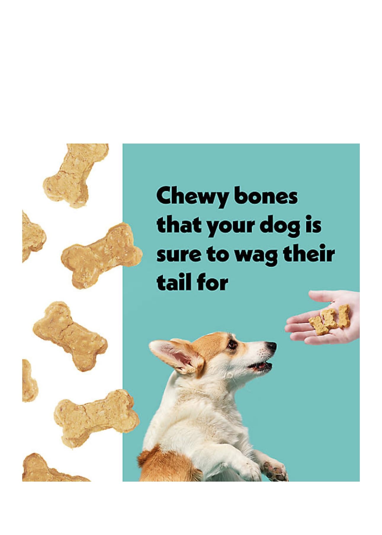 Wiggles & Wags Peanut Butter Chewy Bones Dog Treats, 6 oz with Waste Bag Dispenser, Ideal for Dogs, Pack of 2