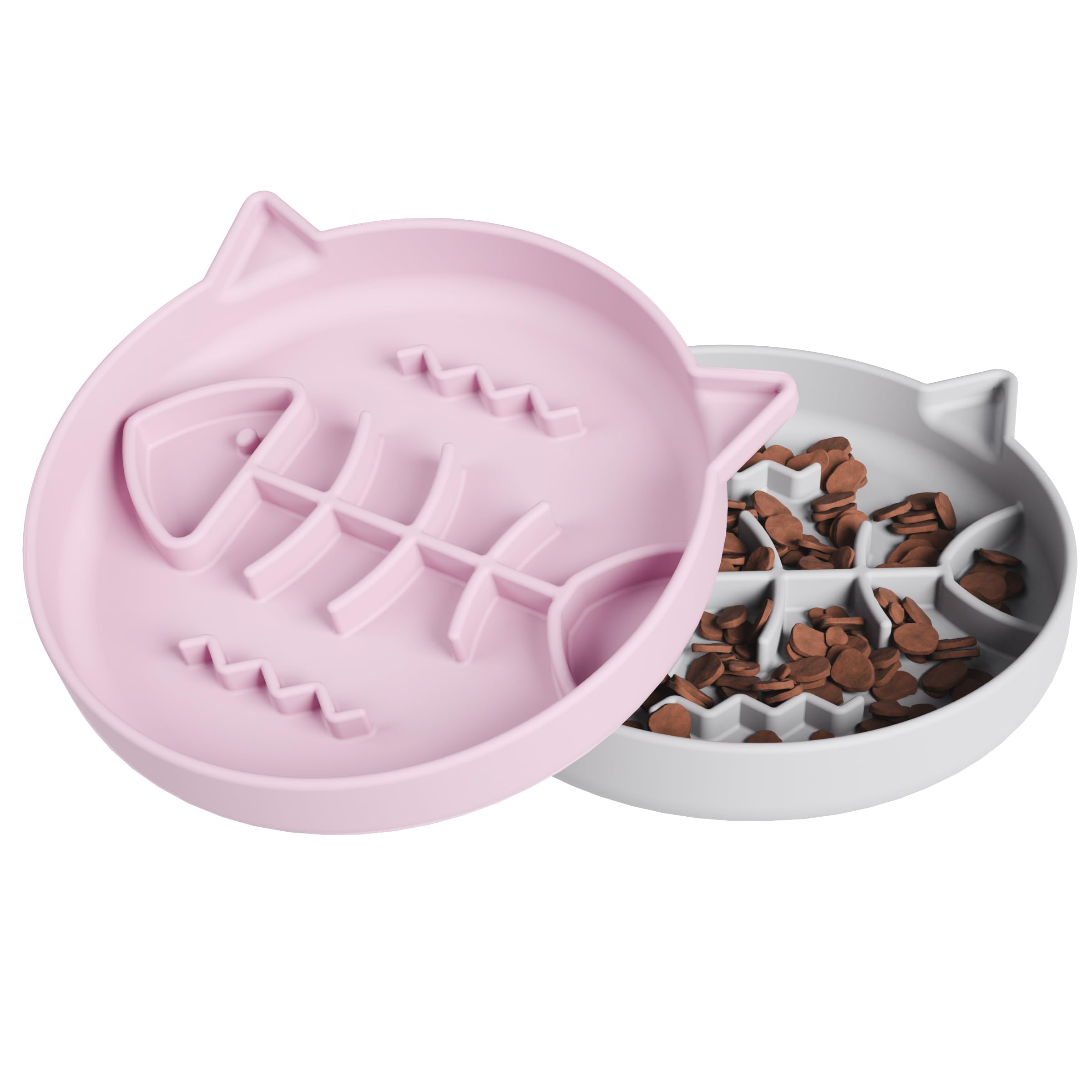 Slowpaw Silicone Cat Slow Feeder,Slow Feeder Cat Bowl Wet Food with Suction Cups,Kitty Interactive Toys,Effectively Reduce Overe