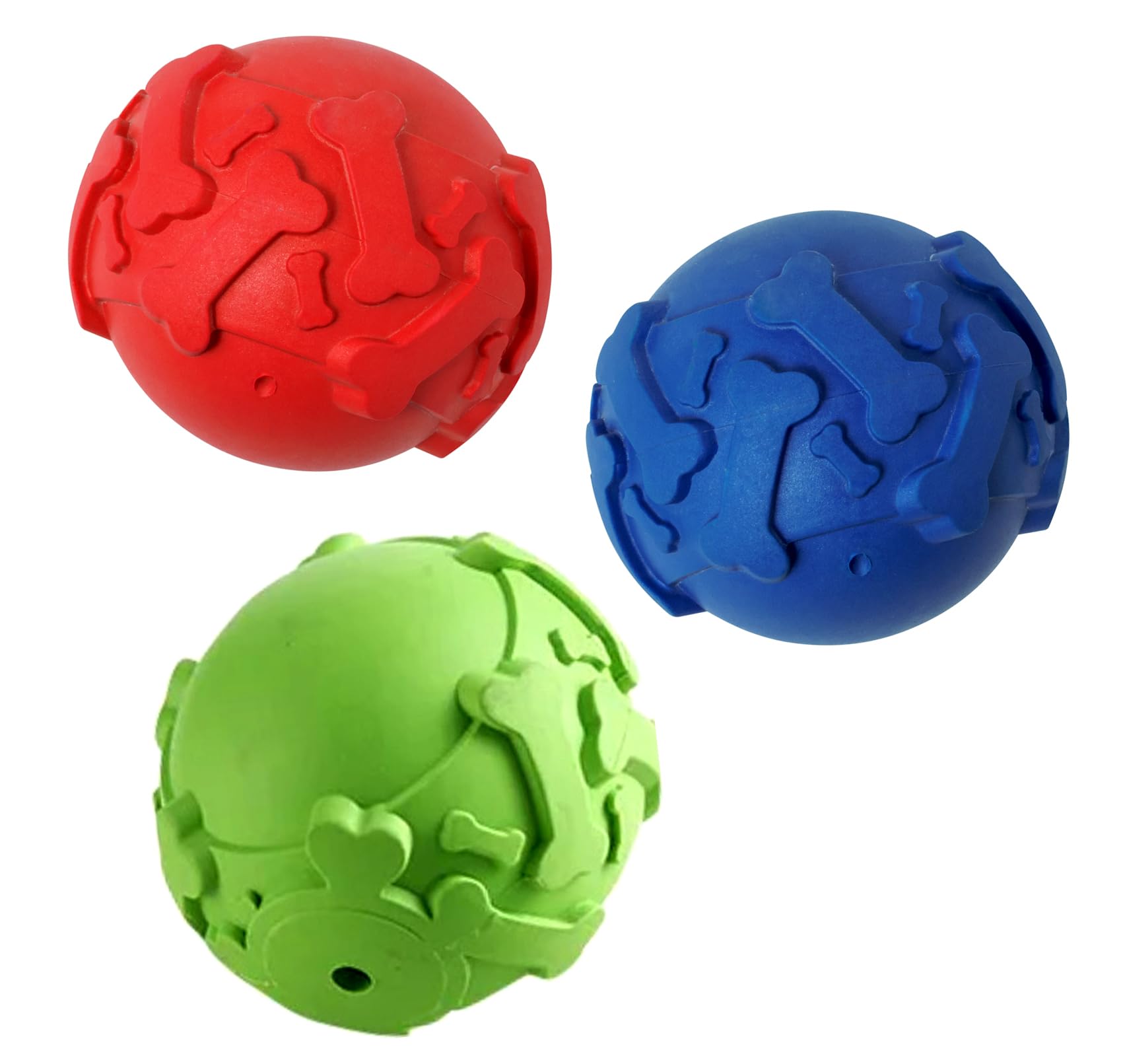 Woofy Pups&Pets Bone Print Ball Solid Sound Ball Dog Toy For Medium Dog (1 Pcs Ball In Pack)  Color As Vary