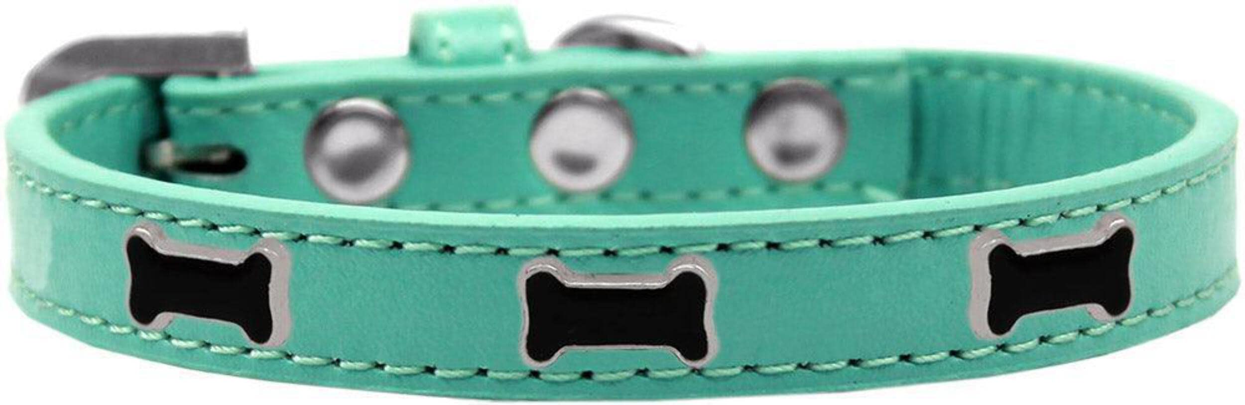 Mirage Pet Products Black Bone Widget Dog Collar Lavender, Size 18