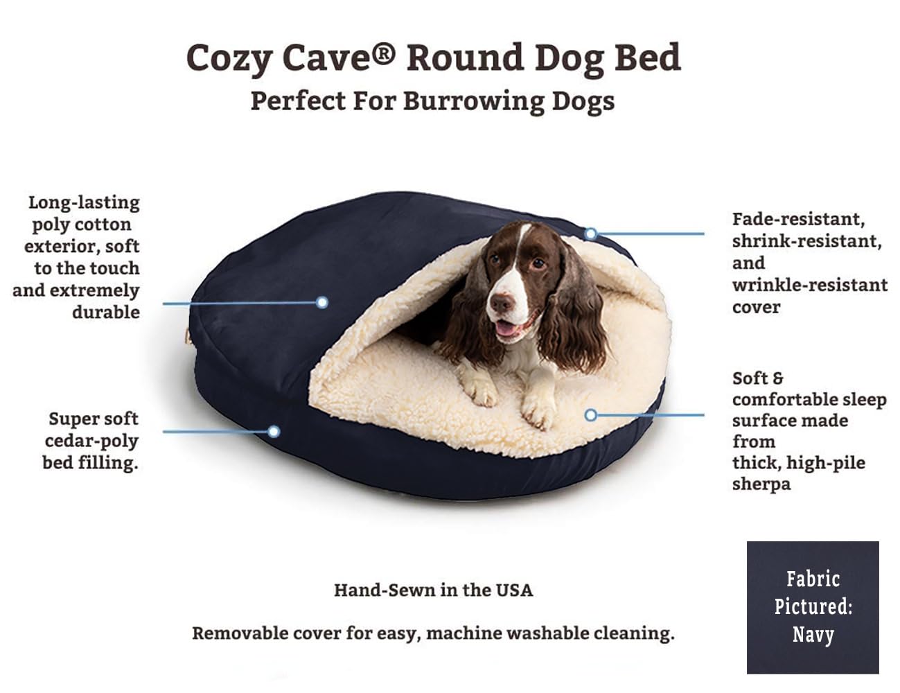 Snoozer Classic Poly-Cotton Cozy Cave Pet Bed, Extra Large, Olive