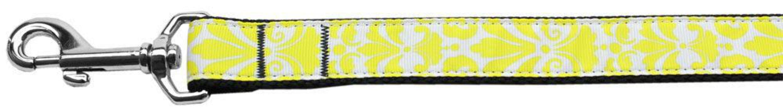 Mirage Pet Products Damask Nylon Dog Leash, Yellow, 4'