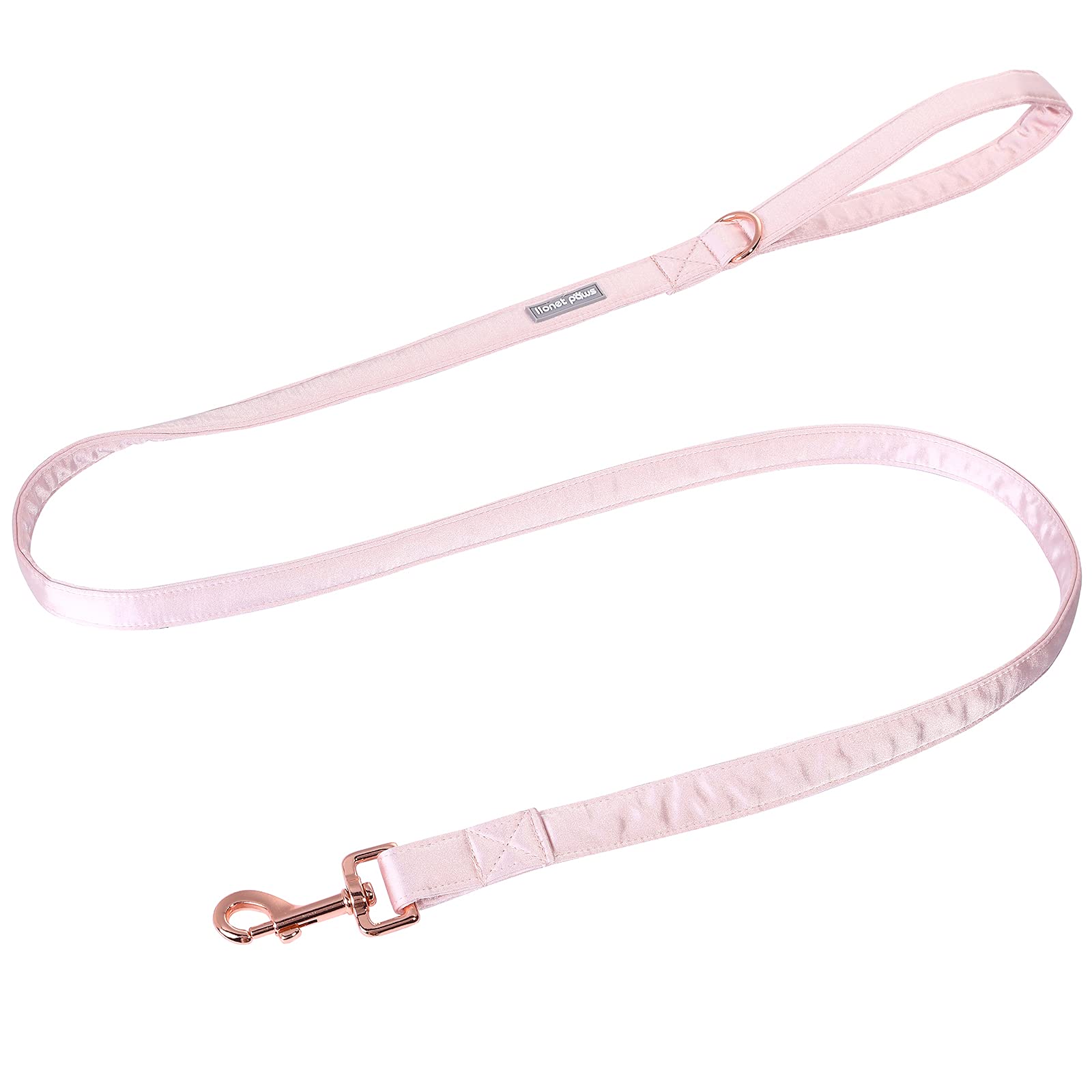 Lionet Paws Dog Leash - Silk Pink Leash For Small Medium Large Dogs Matching Collar For Girl And Boy